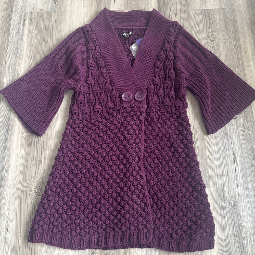 NWT Apt 9 Y2K Chunky Babydoll 90s Style Purple Plum Sweater Size Small